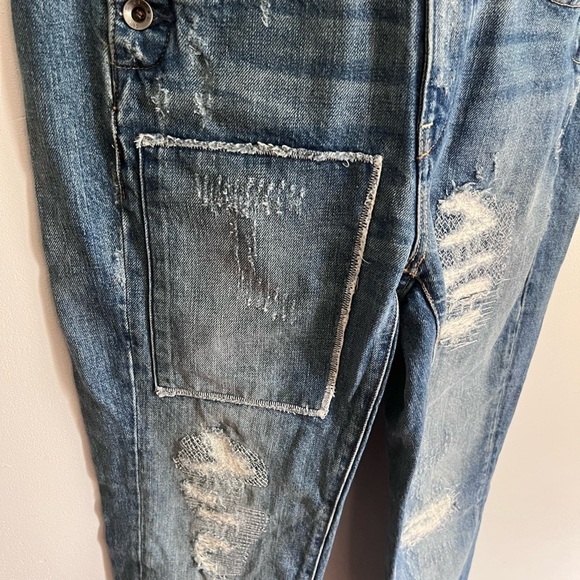 G-Star Distress Skinny Patch Work Overall Jumpsuit Denim - Picture 3 of 12